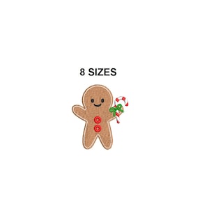 Gingerbread Men Embroidery Design. Gingerbread Men Filled stitch. Mini gingerbread men.  Gingerbread men Candy Cone christmas embroidery