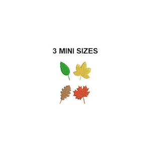 Mini-Blatt-Stickmuster. Set Blätter-Stickmuster. Herbst-Stickmuster. Herbstblätter-Design. Thanksgiving-Stickmuster.
