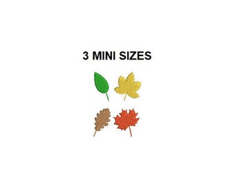 Mini Leaf Embroidery design. Set Leaves Embroidery design. Autumn embroidery design. Autumn leaves design. Thanksgiving embroidery design.