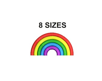 Rainbow Embroidery Design. Mini rainbow Rainbow filled stitch. Rainbow design. Colorful embroidery. Rainbow colors. Summer design.