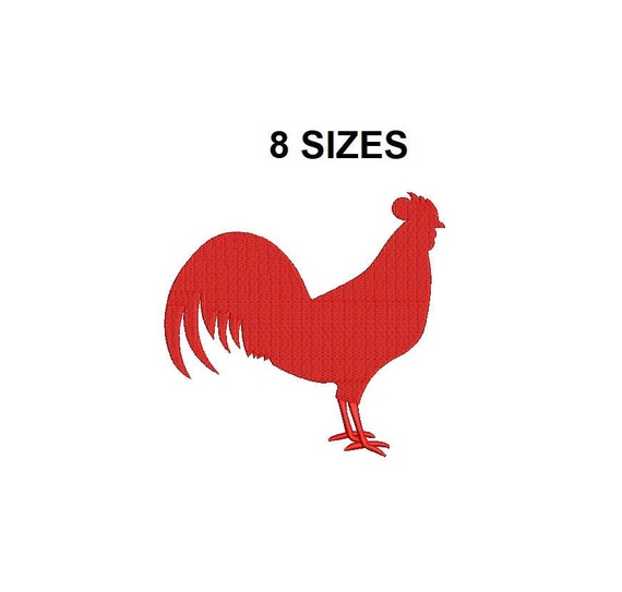Rooster Embroidery Design. Rooster Silhouette. Mini Rooster Design. Rooster Filled stitch. Farm Animal embroidery design. Farm design.