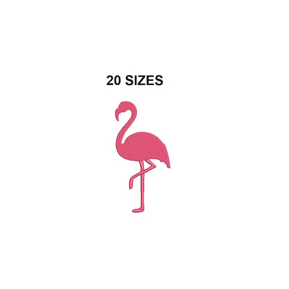 Flamingo Embroidery design. Flamingo filled stitch. Mini flamingo. Flamingo design. Flamingo silhouette. Flamingo summer design.