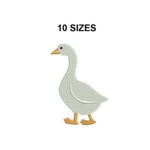 Goose embroidery design. Goose filled stitch. Goose Silhouette. Mini Goose Embroidery. Duck design. Farm Embroidery.