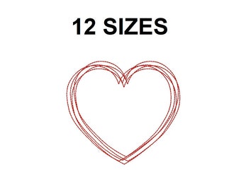 Heart Embroidery design. Mini heart. Heart outline embroidery design. Love heart embroidery design. Valentine's Day embroidery design.