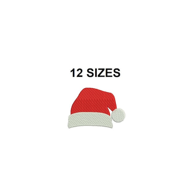 Santa Hat Embroidery Design. Mini Santa Hat. Santa Hat Silhouette. Christmas Embroidery. Santa Claus embroidery design. Hat embroidery.