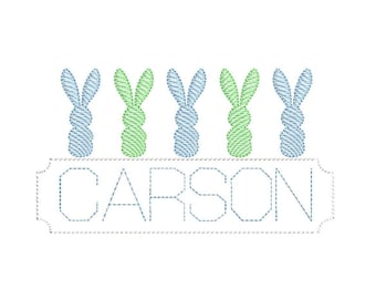 Bunny Embroidery Design. Bunny Monogram. Easter Design. Easter Bunny Design. Monogram embroidery. Bunny filled. Mini Bunny. 5 SIZES