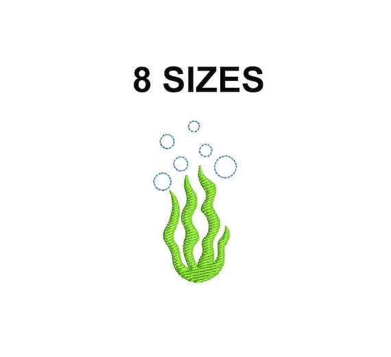 Seaweed Machine Embroidery Design. Seaweed Design. Mini Seaweed. Ocean Reeds Design. Sea life. Ocean Seaweed Embroidery Design.