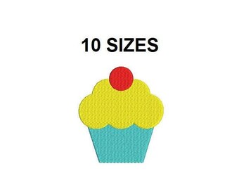 Cupcake Embroidery Design. Cupcake fill stitch. Cupcake design. Mini cupcake. Dessert embroidery design. Food embroidery design.
