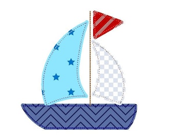 Boat Bean Stitch Applique Embroidery Design. Boat Applique Design. Boat Embroidery Applique. Boat embroidery design.