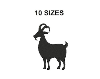 Goat embroidery design. Goat Silhouette. Mini Goat Embroidery. Goat design. Farm Embroidery. Animal farm embroidery design.