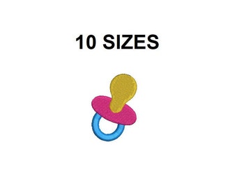 Schnuller-Stickerei-Design. Mit Schnuller gefüllter Stich. Mini-Schnuller. Baby-Schnuller-Stickerei-Design. Baby-Stickerei-Design. Baby-Designs