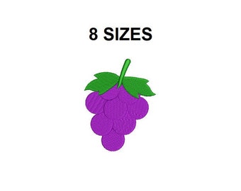Druiven borduurontwerp. Druiven gevulde steek. Mini-druivenontwerp. Fruitborduurontwerp. Fruit gevulde steek.