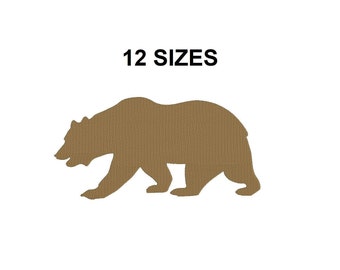 Bear Embroidery Design. Bear Silhouette. Bear Filled stitch Design. BearDesign. MiniBear. Animal embroidery. Forest Animals embroidery.