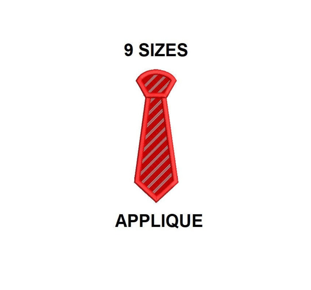 Tie Applique Embroidery Design. Tie Embroidery Design. Tie Applique