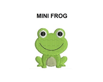 Mini Frog Embroidery Design. Frog Embroidery Design. Mini Frog design. Animal embroidery design. Cute frog design. Frog Filled Stitch.