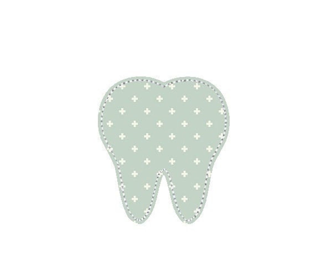 Tooth Bean Stitch Applique Embroidery Design. Tooth Applique Design ...