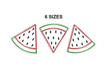 Watermelon Scribble Stitch embroidery Design. Watermelon Trio Scribble Embroidery. Watermelon embroidery design. Watermelon Fruit embroidery