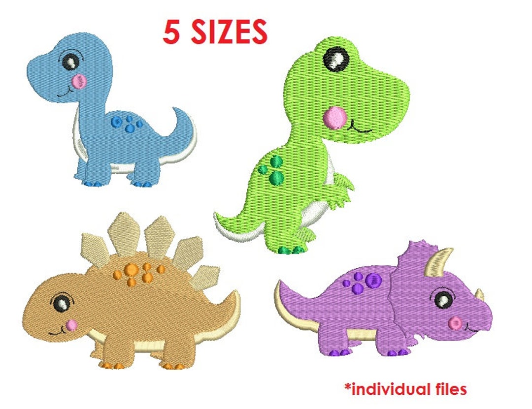 Mini Dinosaurs Machine Embroidery. Baby Dinosaur. Dinosaur Embroidery ...