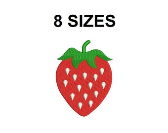 Strawberry embroidery design. Strawberry filled stitch. Mini Strawberry Design. Fruit embroidery design. Fruit Filled stitch.