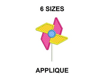 Pinwheel Applique. Pinwheel outline applique. Mini Pinwheel design. Pinwheel Embroidery. Summer Applique Design. Beach Applique design.