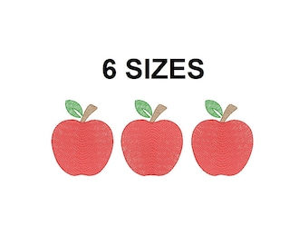 Apple trio quick stitch embroidery desig. Apple sketch embroidery design. Vintage Stitch. AppleSketch. Fruit Embroidery design