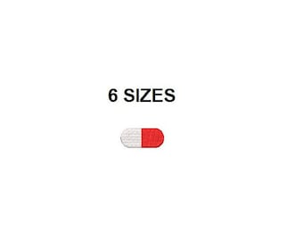 Pill Embroidery Design. Sick Embroidery design. Pill design. Biology embroidery design. Medical design.