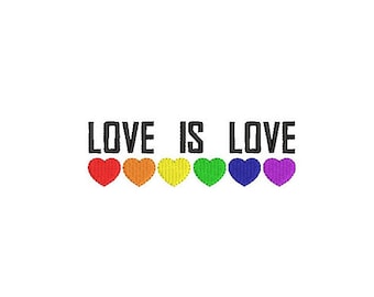 Love Heart Embroidery design. Colorful embroidery design. Pride embroidery design. Pride heart design. Mini heart design. Gay design.