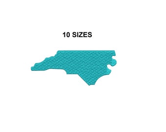 North Carolina State Embroidery Design. North Carolina Filled stitch. USAState. North Carolina Design. North Carolina Silhouette stitch.