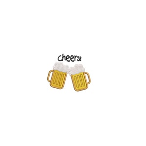 Embroidery Design Beer Mug. Cheers embroidery design. Beers Embroidery design. St patrick Beer Embroidery. Mini Beer Mug design.