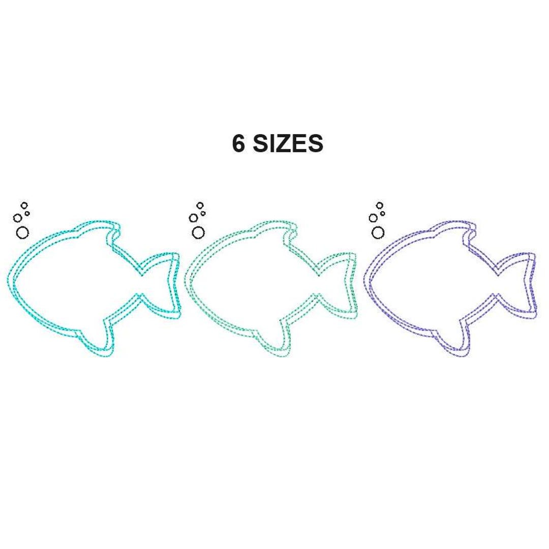 Fish Trio Scribble Stitch Embroidery Design. Fish Trio Scribble ...
