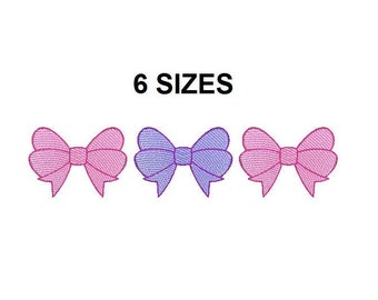 Bows trio quick stitch embroidery Design. Bow Sketch Embroidery. Love sketch embroidery design. Bow embroidery design.