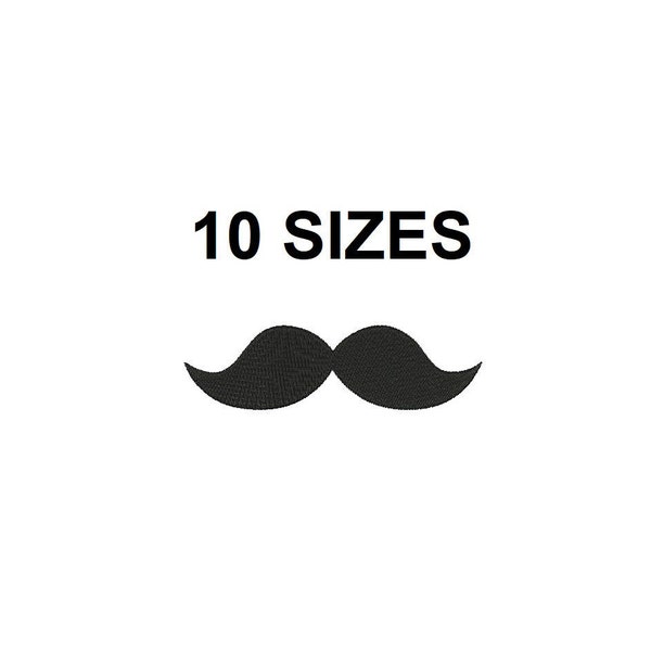 Motif de broderie moustache. Mini Moustache. Point rempli de moustache. Silhouette moustache. Conception de moustache. Conception de broderie de moustaches.