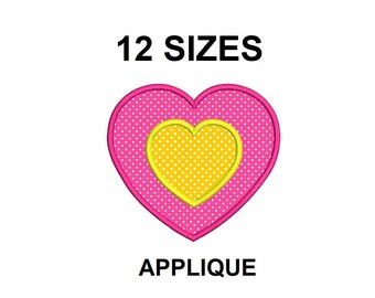 Heart Applique Embroidery Design. Heart Machine Embroidery Applique. Love applique design. Valentine's Day applique. Heart shape applique