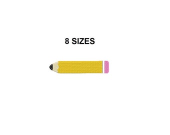 Pencil Embroidery Design. Pencil Filled Stitch. School elements embroidery design. Back to school embroidery designs