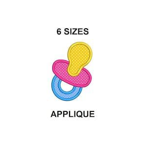 Pacifier Applique Design. Pacifier outline applique. Baby Pacifier Embroidery Design. Mini Pacifier design. Baby applique design. mini baby