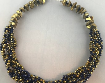 Golden goddess necklace. Beaded necklace, statement necklace, chunky necklace, gold necklace, gift for her