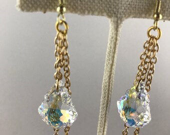 Crystal droplets earrings. Crystal earrings, swarovski earrings, dangling earrings, elegant earrings, gift under 50, gift for mom