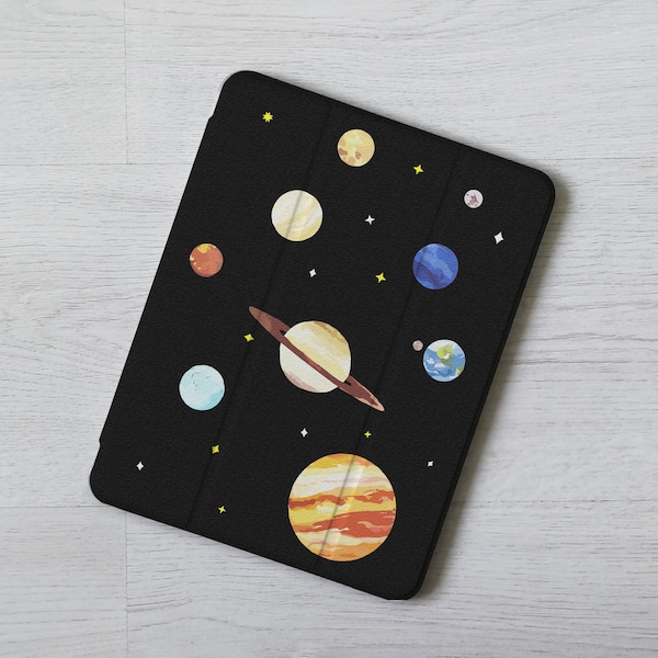 Space Universe Mercury Jupiter Saturn iPad Hülle Klapphülle für iPad 10.2 10.9" 11 Zoll iPad Air 3 4 5 iPad mini 6 5 iPad Pro 12.9 2022