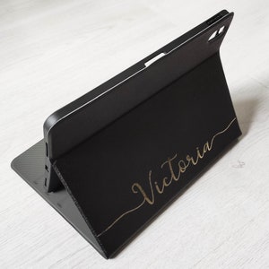 Personalized Black iPad Case with Pencil Holder