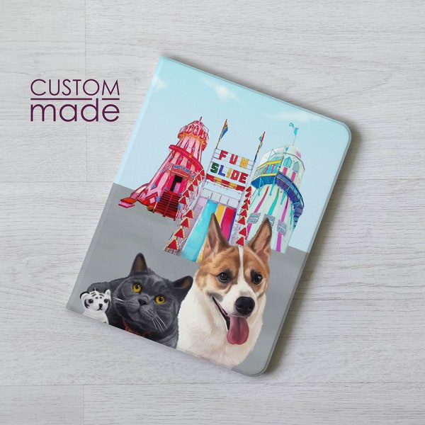 Custom made Geschenk Hundeportrait Zeichnung iPad Hülle Apple Pencil Case für iPad 10.2 10.9" 11 Zoll iPad Air 3 4 iPad mini 6 5 iPad Pro 12.9