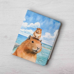 Capybara iPad Case Cover with Pencil Holder - Custom Name