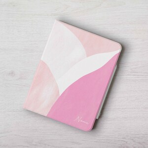 Abstract pink personalized name iPad case cover Apple Pencil case for iPad 10.2 10.9 11 inch iPad Air 6 5 iPad mini 6 5 iPad Pro 12.9 2022