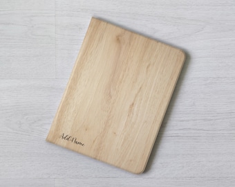 Personalisierte Holzmaserung iPad Hülle mit Stiftehalter