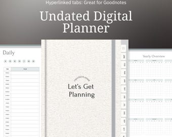 日付なしデジタルプランナー、GoodNotes、Notability、iPad、Portrait（デジタルダウンロード）