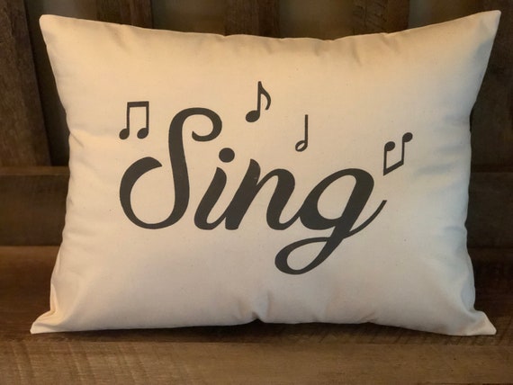 Sing Decorative Throw Pillow Music Theme Musician Music Etsy