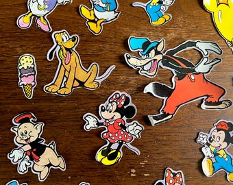 Disney Magic Kingdom Colorforms Replacement Pieces, vintage Walt Disney, 1980s minnie mouse, mickey mouse, 3 little pigs, Free Shipping