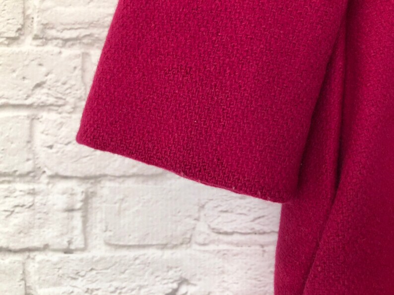 vtg 3T 3 winter coat hat set hot pink Magenta wool blend lined swing coat toddler girl coat velvet collar bows winnie the pooh bonnet