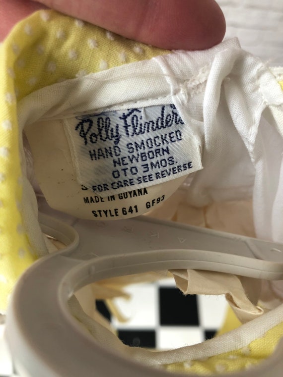 Polly Flinders dress, Vintage smocked, newborn ba… - image 8