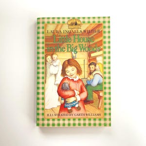 Little House in the Big Woods, Laura Ingalls Wilder, Vintage Little House on the Prairie Buch, grüner Vichy-Umschlag, Softcover 90er Jahre Scholastic