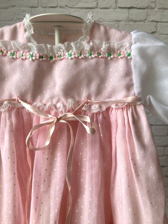 pink sheer dress, vintage swiss dot, party clothes